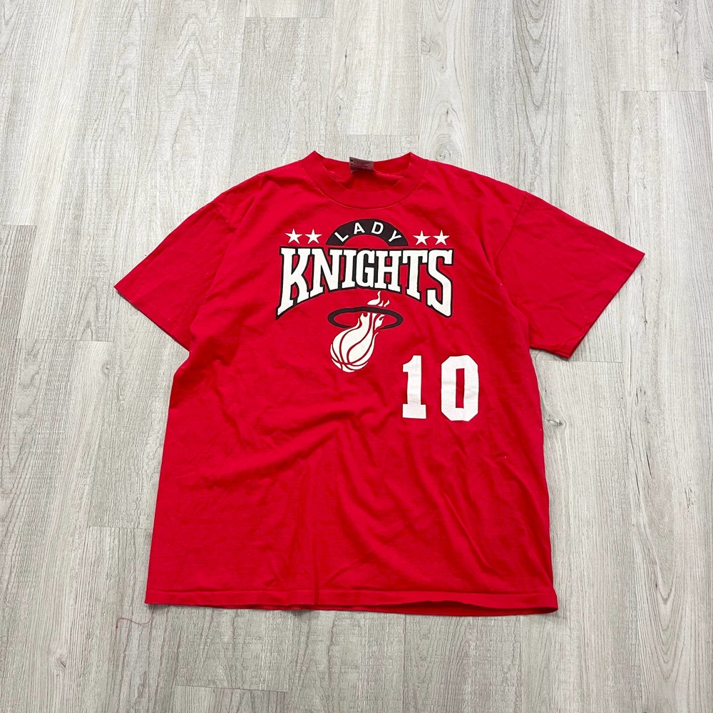 VINTAGE 90s Lady Knights Basketball Single Stitch Shirt Size Large L 1990s Red